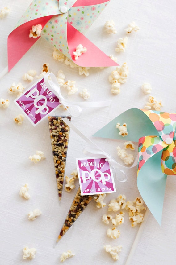 Items similar to Popcorn favors - 25 custom popcorn favors - thanks for