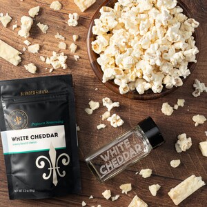 White Cheddar Cheese Popcorn Seasoning with White Cheddar and Parmesan cheese gluten-free, keto friendly spice blend for your popcorn bowl image 4