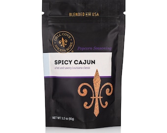 Spicy Cajun Popcorn Seasoning - gluten-free gourmet popcorn topping, family movie night Cajun spices mix