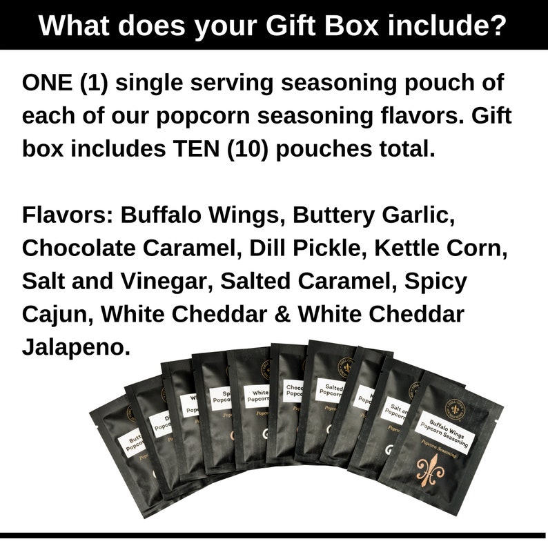 Mini Spice Sampler 10 Gourmet Popcorn Seasonings in Single Etsy