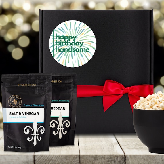 Food Gift Basket Gourmet Popcorn Kernels and Popcorn Seasoning Gift