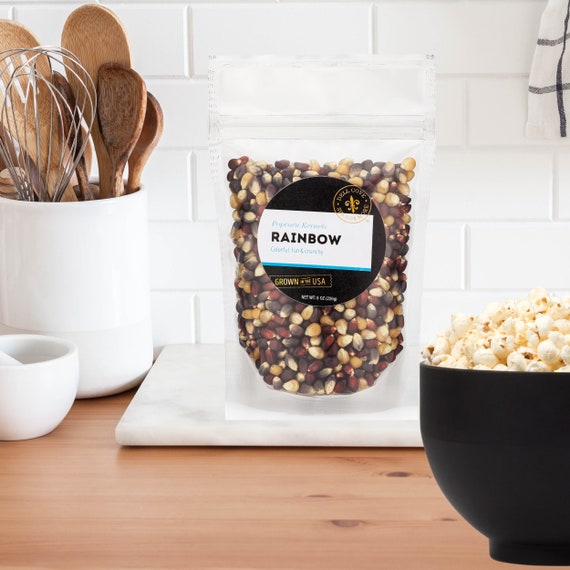 Rainbow Popcorn Kernels - multi colored kernels for popcorn night date, popcorn bar, popcorn party, bulk popcorn, gift for popcorn machine Il_570xn