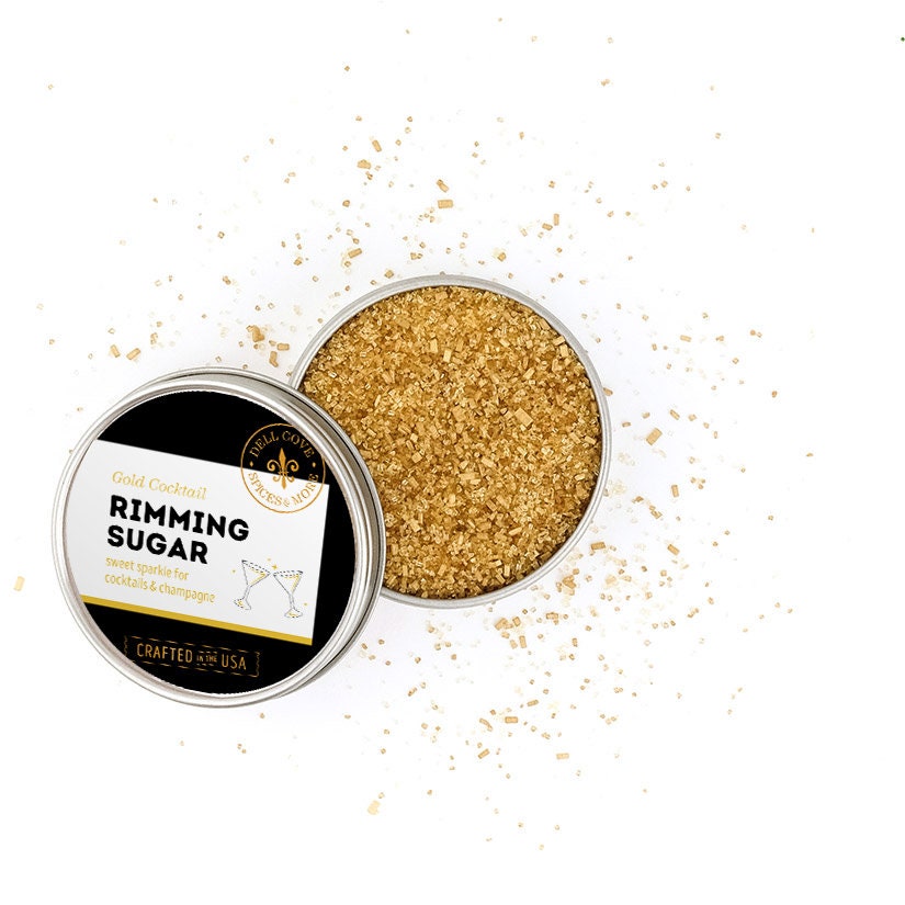 Metallic gold cocktail rimming sugar edible gold sugar for Etsy