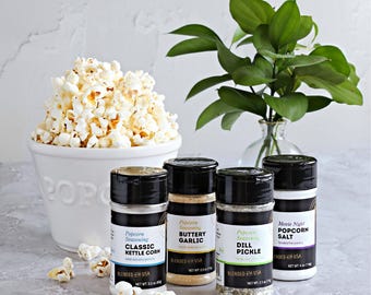 Popcorn Seasoning Sampler in Jars - Set of 4 Popcorn Toppings