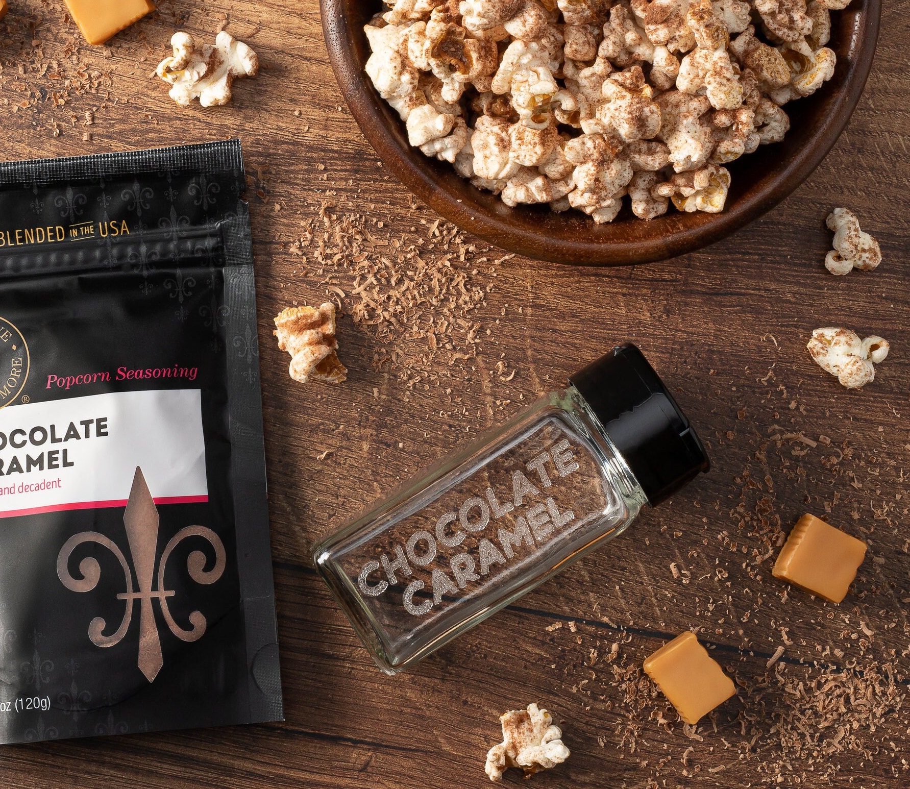 Laser Etched Spice Jars for Popcorn Seasonings 4 Oz Square Glass