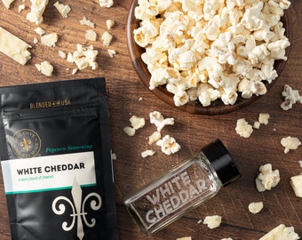 Gourmet popcorn seasoning - gluten-free white cheddar cheese popcorn seasoning powder, movie theater style white cheese popcorn dust