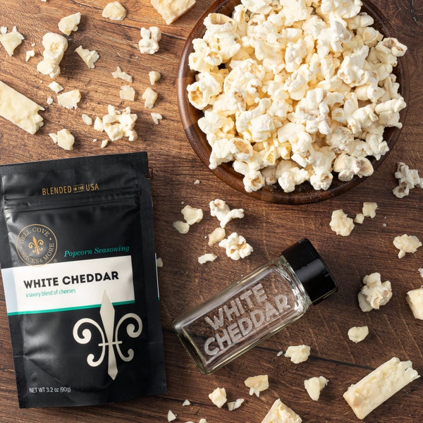 Gourmet popcorn seasoning - gluten-free white cheddar cheese popcorn seasoning powder, movie theater style white cheese popcorn dust