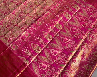 Golden Zari Weaving Semi Kanjivaram Silk Saree: Wedding & Festive Wear