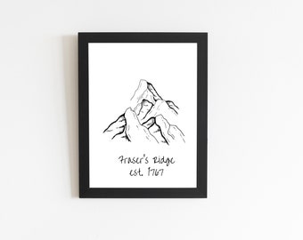 Fraser Ridge digital download. Outlander inspired quote, print and wall art.  Instant download, PDF file.