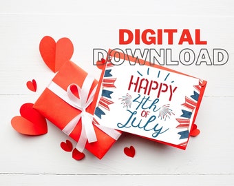 Independence Day greeting card bundle. Printable 4th of July greeting cards. Instant download set of 11 greeting cards. US letter size