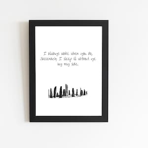 Schottische Craigh Na Dun Typografie PDF Datei. Outlander Zitat Typografie Sofort Download,