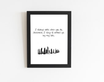 Scottish Craigh Na Dun typography PDF file. Outlander quote typography instant download,