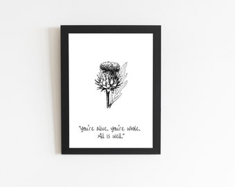 Thistle typography digital download. Outlander quote typography PDF file.