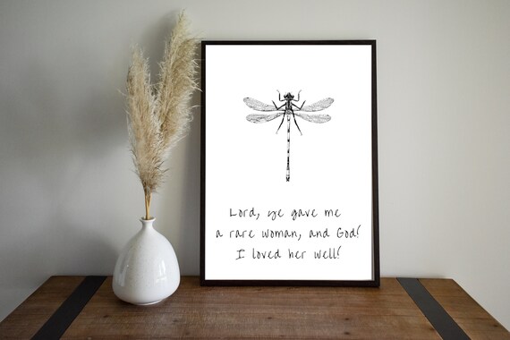 Amber Dragonfly Typography PDF File. Outlander Quote Typography.