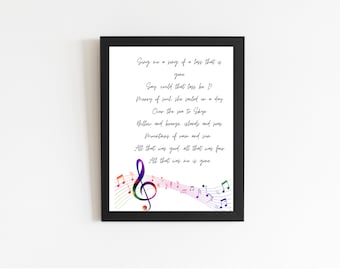 Sing me a song typography PDF file. Outlander  song print typography instant download, Christmas 2021 gift. The Skye boat song lyrics