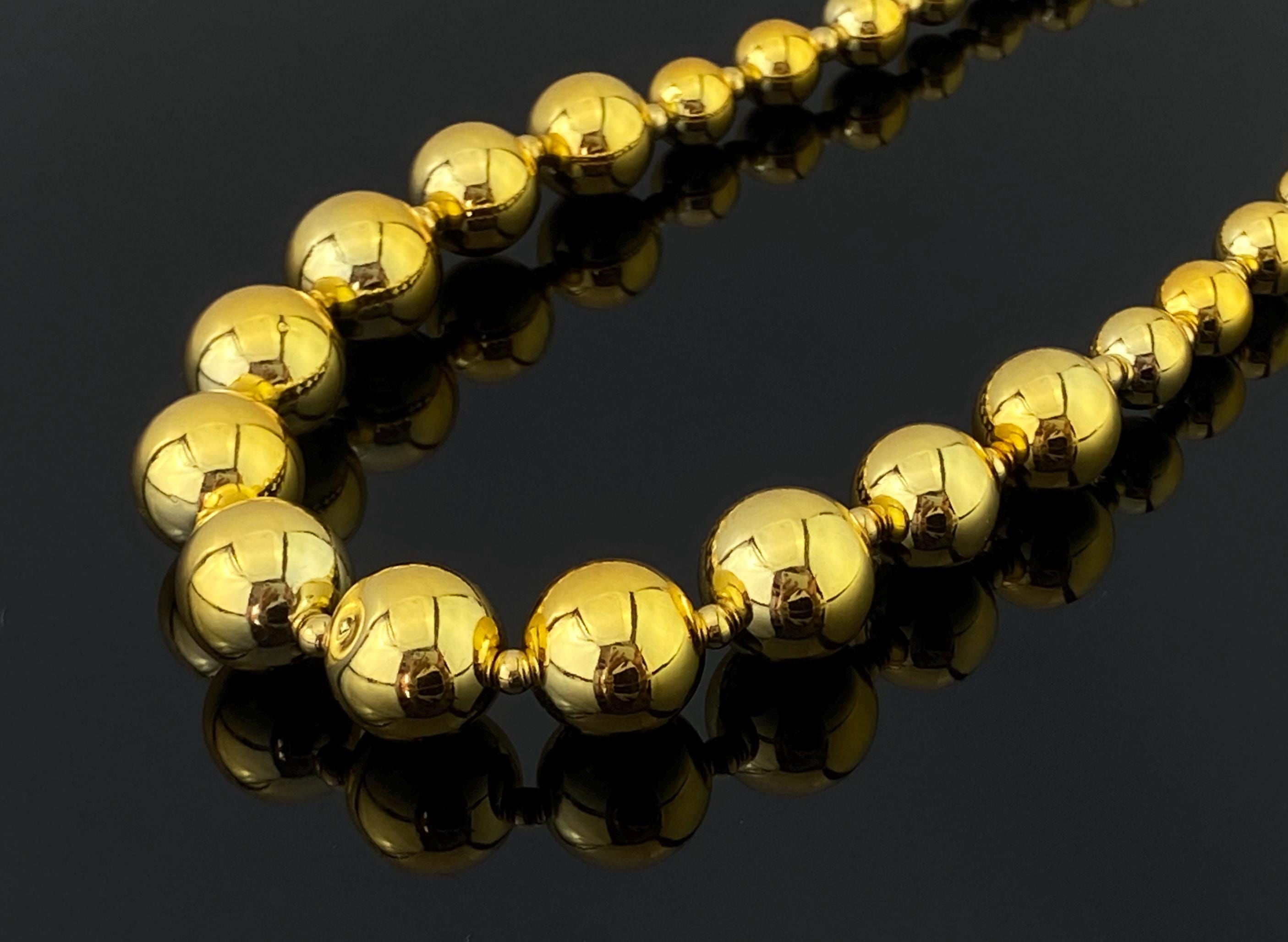 Gold Ball Bead Necklace | Chunky Beaded Chain | Bold 90s Style