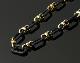 Collana Porta Occhiali In Acrilico – Catena Con Maglie Quadrate Nere – Accessorio Moda Per Occhiali Da Sole, Mascherina O Borsetta