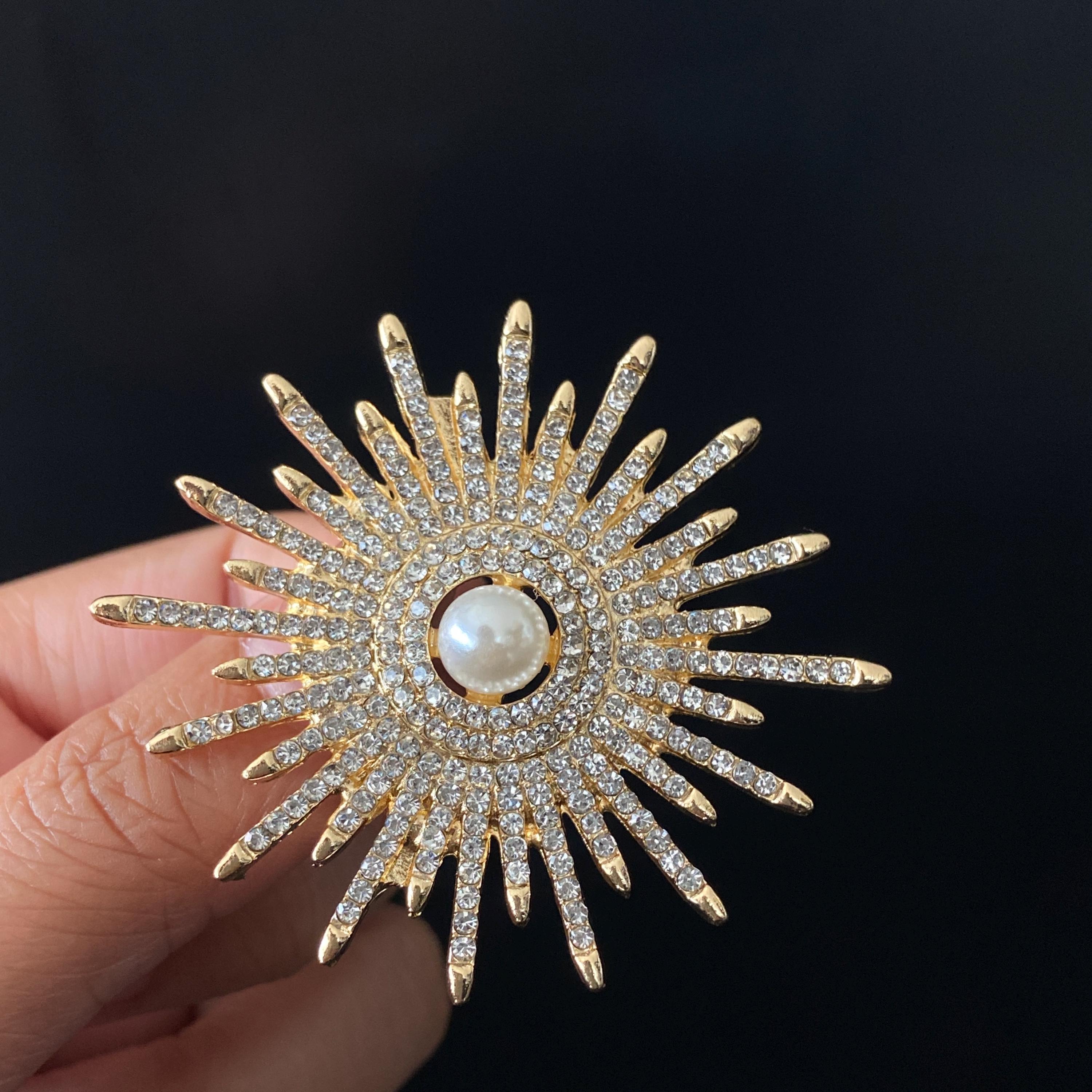 Broche De Châle Ou Revers à Strass – épingle Esthétique En Alliage (neuve Avec étiquette)