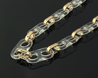 Clear & Gold Acrylic Glasses Chain: Chic Eyewear Necklace