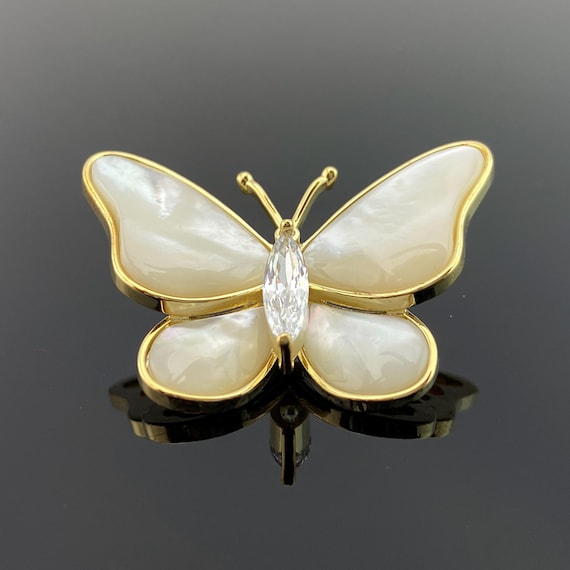 Elegant Gold Butterfly Brooch 14K Yellow Gold Filigree Butterfly Brooch Pin ARPAS | Turkey  main image 4