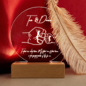 Personalized New Dad LED Lamp, First Fathers Day Night Light Gift from Baby Boy Girl, Custom Dad-to-Be Christmas Gift for Husband from Wife.