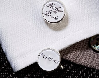 Boutons De Manchette En Métal Et Tissu - Faits Main, Coloris Assortis, Pour Mariage, Cérémonie Ou Cadeau
