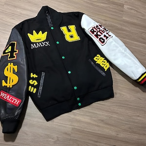 Custom Wool & Leather Letterman Jacket: Personalized Varsity Style