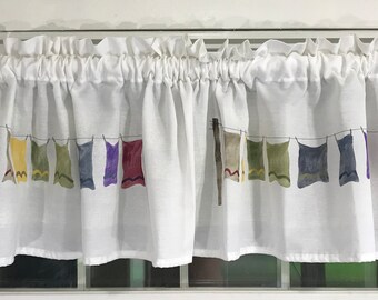 New Laundry Room Window Valance Art Shabby Retro Vintage Mom