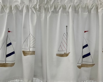 Sailing Away Sail Boat Window Valance
