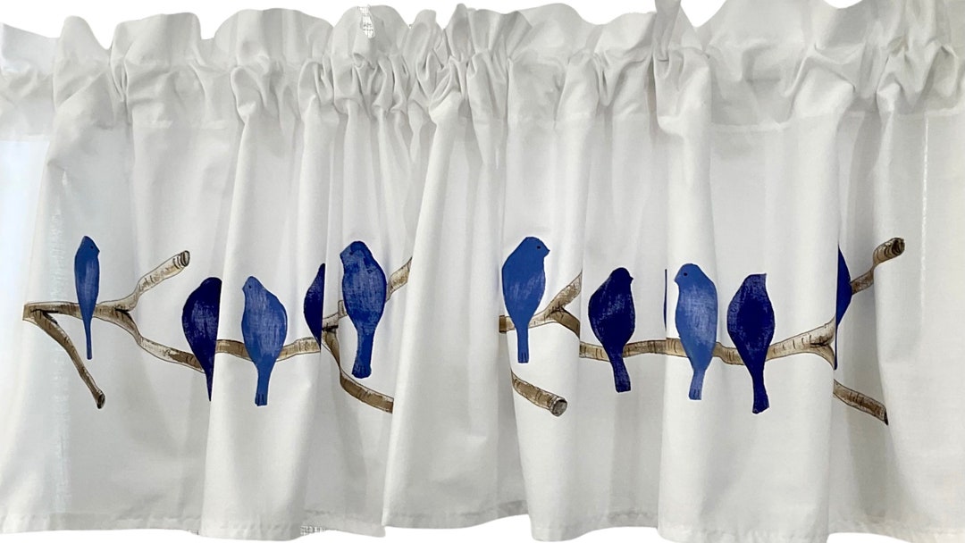 Blue Birds Valance Etsy