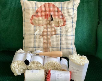 Mushroom Latch Hook Pillow Kit
