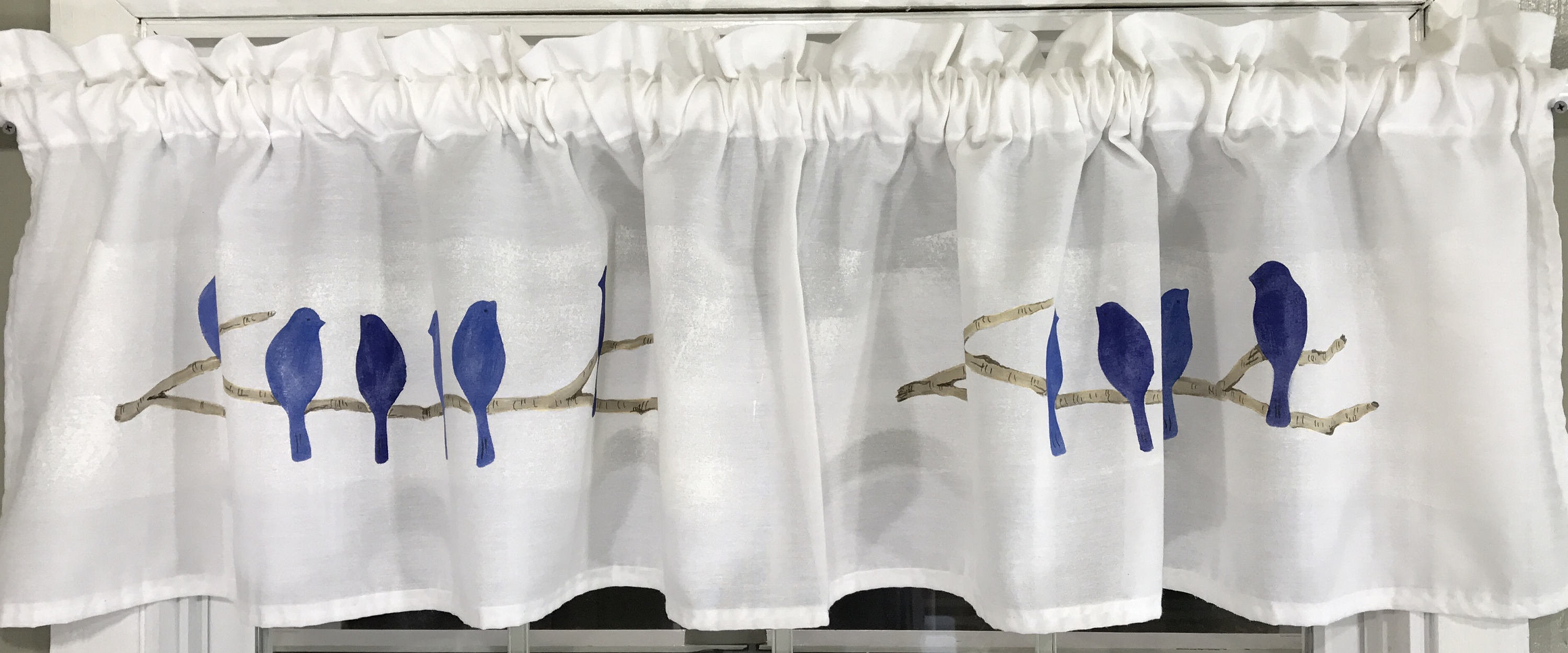Blue Birds Valance Etsy