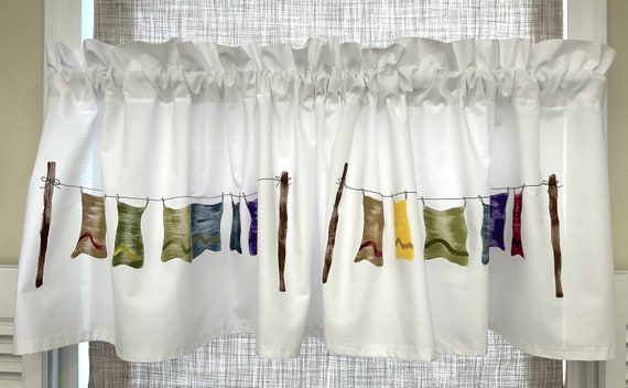 curtains in laundry room