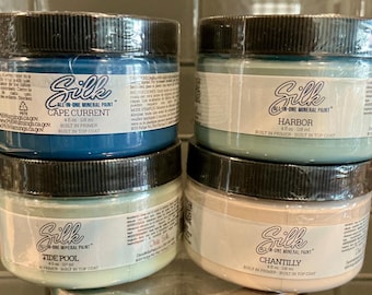 Dixie Belle Mineral Paint Set: 4 Colors (Cape Current, Harbor, Tide Pool, Chantilly) 4oz