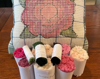 Complete Artsy Latch Hook Rose Pillow Kit