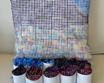 Mountain Wild Flowers Latch Hook Pillow Kit
