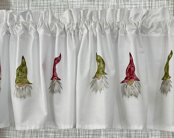 Christmas Gnomes Window Valance