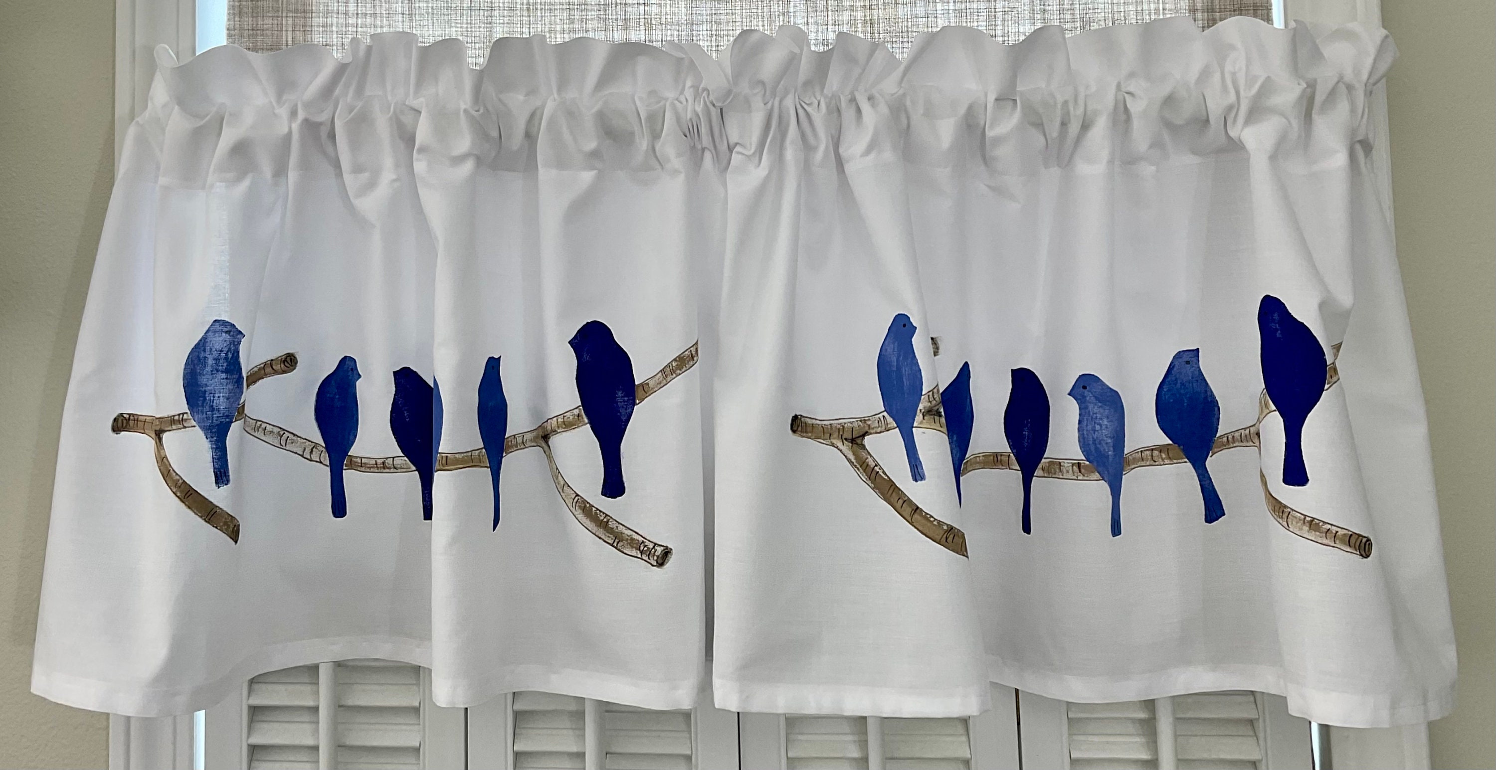 Blue Birds Valance Etsy