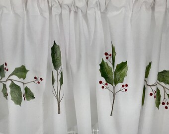 Holiday Holly Window Valance