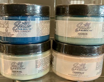 Dixie Belle All in One Mineral Paint: 4 Containers (One Truffle, Elderflower, Two Conch) 4 oz each