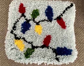 Christmas Lights Design Latch Hook Pillow Kit