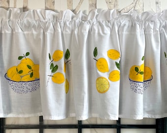 I Love Lemons in the Kitchen Window Valance