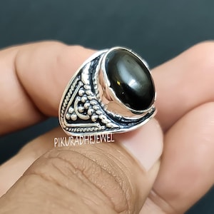 Black Onyx 925 Sterling Silver Ring - Unisex Style