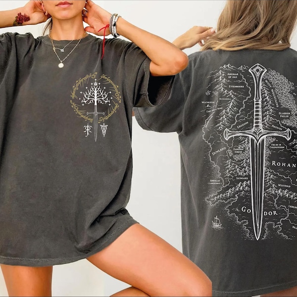 Fantasy Map Shirt, Fantasy Tree Sword Tee, Fantasy Book Lover Gift, Broken Blade T-shirt