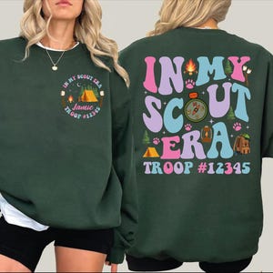 Custom In My Scout Era Sweatshirt, Custom Heart Scout Era Hoodie, Matching Troop Sweat, Personalized with Troop Number and Name Scout Hoodie