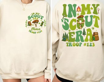 Personalized In My Scout Era Sweatshirt, Custom with Troop Number and Name Hoodie