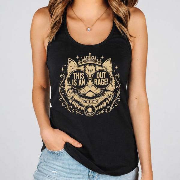 This is an OUTRAGE Racerback, Princess Donut V-neck, Dungeon Crawler Carl Shirt