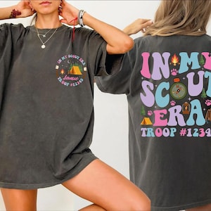 Custom In My Scout Era Shirt, Custom Heart Scout Era Tee, Matching Troop T-Shirt, Personalized with Troop Number and Name Scout Shirt
