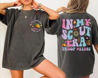 Custom In My Scout Era Shirt, Custom Heart Scout Era Tee, Matching Troop T-Shirt, Personalized with Troop Number and Name Scout Shirt