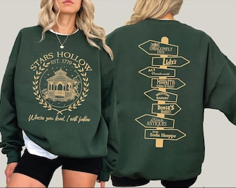 Autumn Stars Hallow Lukes Sweatshirt,Luke’s Coffee Hoodie,Stars Hollow Sweat,Book Lover Sweatshirt,Halloween Pumpkin Tee,Fall Gift